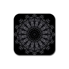 Gothic Mandala Rubber Coaster (square)  by MRNStudios