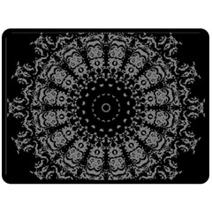 Gothic Mandala Fleece Blanket (large)  by MRNStudios