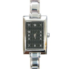 Iron Ornament Grid Pattern Rectangle Italian Charm Watch