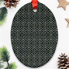 Iron Ornament Grid Pattern Ornament (oval) by dflcprintsclothing