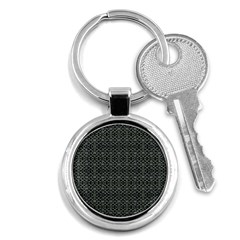 Iron Ornament Grid Pattern Key Chain (round) by dflcprintsclothing