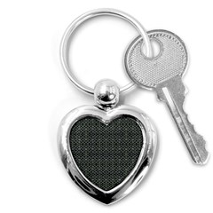 Iron Ornament Grid Pattern Key Chain (heart)