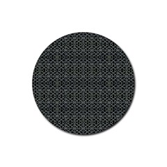 Iron Ornament Grid Pattern Rubber Coaster (round) 