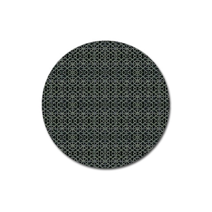 Iron Ornament Grid Pattern Magnet 3  (Round)