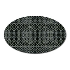 Iron Ornament Grid Pattern Oval Magnet