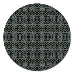 Iron Ornament Grid Pattern Magnet 5  (round) by dflcprintsclothing