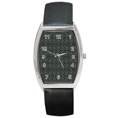 Iron Ornament Grid Pattern Barrel Style Metal Watch