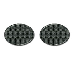 Iron Ornament Grid Pattern Cufflinks (oval) by dflcprintsclothing