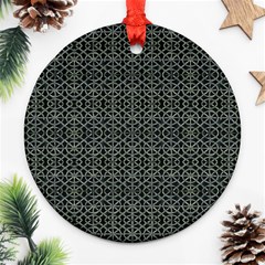 Iron Ornament Grid Pattern Round Ornament (two Sides)