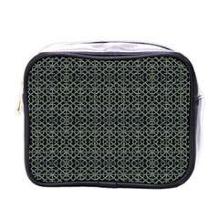 Iron Ornament Grid Pattern Mini Toiletries Bag (one Side) by dflcprintsclothing