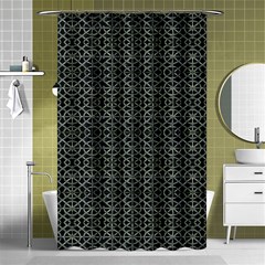 Iron Ornament Grid Pattern Shower Curtain 48  X 72  (small) 