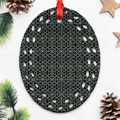 Iron Ornament Grid Pattern Ornament (oval Filigree) by dflcprintsclothing