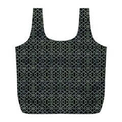 Iron Ornament Grid Pattern Full Print Recycle Bag (l) by dflcprintsclothing