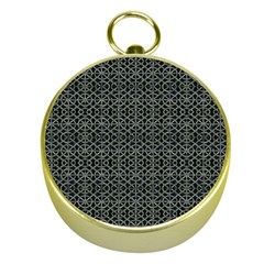 Iron Ornament Grid Pattern Gold Compasses by dflcprintsclothing