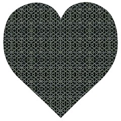 Iron Ornament Grid Pattern Wooden Puzzle Heart by dflcprintsclothing