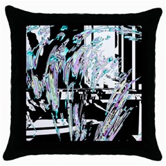 Digital Wave Throw Pillow Case (black) by MRNStudios