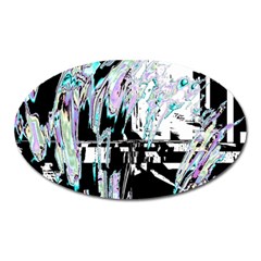 Digital Wave Oval Magnet by MRNStudios