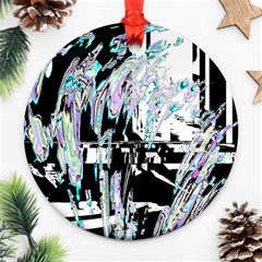 Digital Wave Round Ornament (two Sides) by MRNStudios