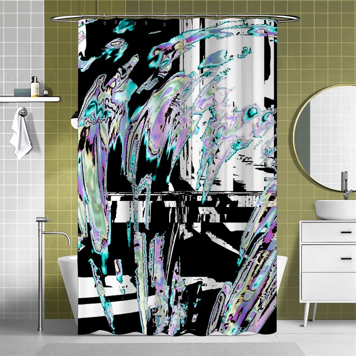 Digital Wave Shower Curtain 48  x 72  (Small) 