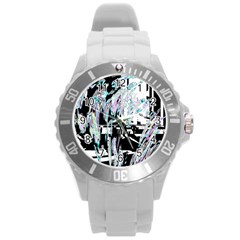 Digital Wave Round Plastic Sport Watch (l)