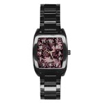 Geometric Abstraction Stainless Steel Barrel Watch Front