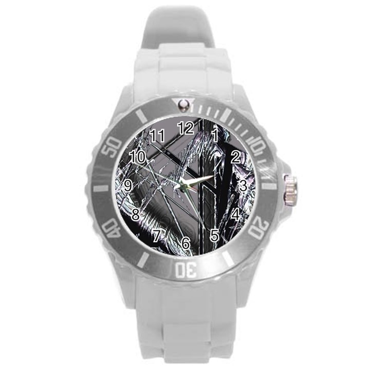 Ag Cobwebs Round Plastic Sport Watch (L)