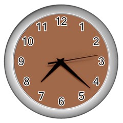 Brass Knuckles Brown Wall Clock (silver) by FabChoice