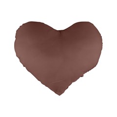 Burnished Brown Standard 16  Premium Heart Shape Cushions by FabChoice