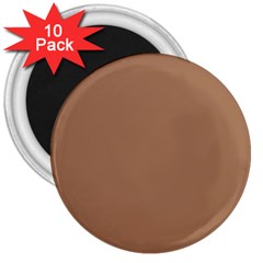 Cafe Au Lait Brown 3  Magnets (10 Pack)  by FabChoice