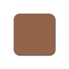 Cafe Au Lait Brown Rubber Coaster (square)  by FabChoice