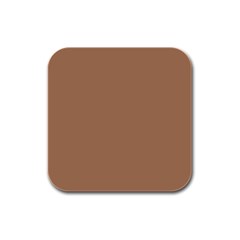 Cafe Au Lait Brown Rubber Square Coaster (4 Pack)  by FabChoice