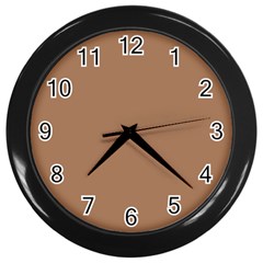 Cafe Au Lait Brown Wall Clock (black) by FabChoice