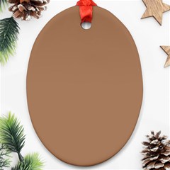 Cafe Au Lait Brown Oval Ornament (two Sides) by FabChoice