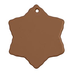 Cafe Au Lait Brown Snowflake Ornament (two Sides) by FabChoice