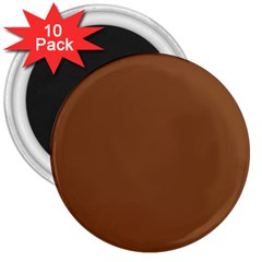 Caramel Cafe Brown 3  Magnets (10 pack) 