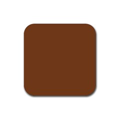 Caramel Cafe Brown Rubber Coaster (Square) 