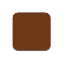 Caramel Cafe Brown Rubber Square Coaster (4 Pack)  by FabChoice