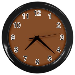 Caramel Cafe Brown Wall Clock (Black)