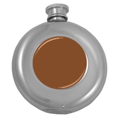 Caramel Cafe Brown Round Hip Flask (5 oz)