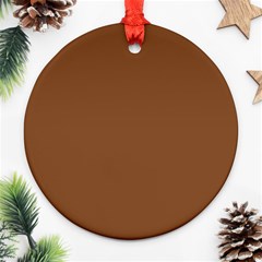 Caramel Cafe Brown Round Ornament (Two Sides)