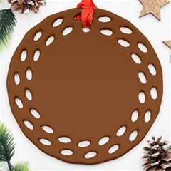 Caramel Cafe Brown Ornament (Round Filigree)