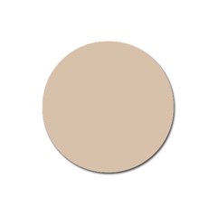 Frosted Almond Brown Magnet 3  (round) by FabChoice