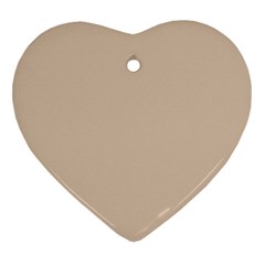 Frosted Almond Brown Heart Ornament (two Sides) by FabChoice