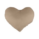 Frosted Almond Brown Standard 16  Premium Heart Shape Cushions Front