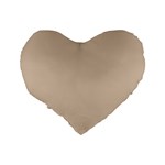 Frosted Almond Brown Standard 16  Premium Heart Shape Cushions Back