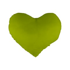 Acid Green Standard 16  Premium Heart Shape Cushions by FabChoice