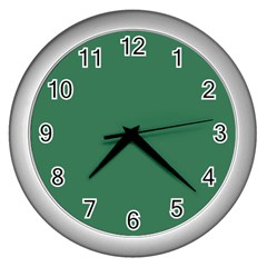 Amazon Green Wall Clock (silver) by FabChoice