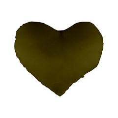 Antique Bronze Green Standard 16  Premium Heart Shape Cushions by FabChoice