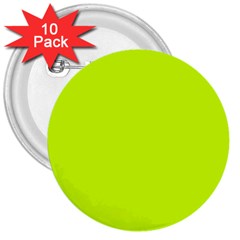 Arctic Lime Green 3  Buttons (10 Pack)  by FabChoice