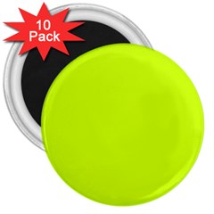 Arctic Lime Green 3  Magnets (10 Pack)  by FabChoice